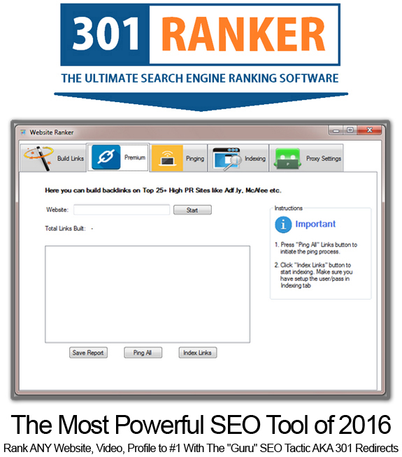 301 Ranker Pro FULL LICENSE UNLIMITED ACCESS!!! Powerful Link Building Tool