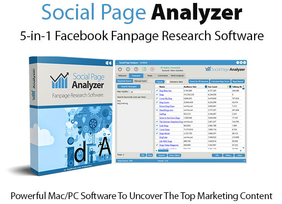 Social Page Analyzer Software PRO Instant Download By Dave Guindon